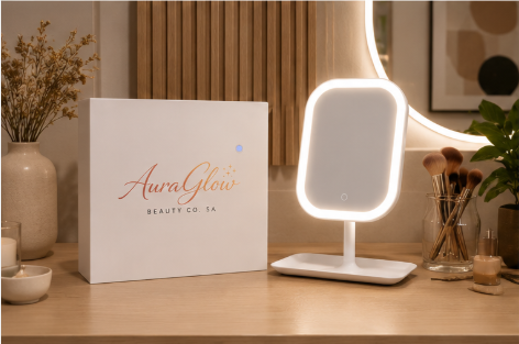 AuraGlow Beauty Co. | Touch & Glow Mirror
