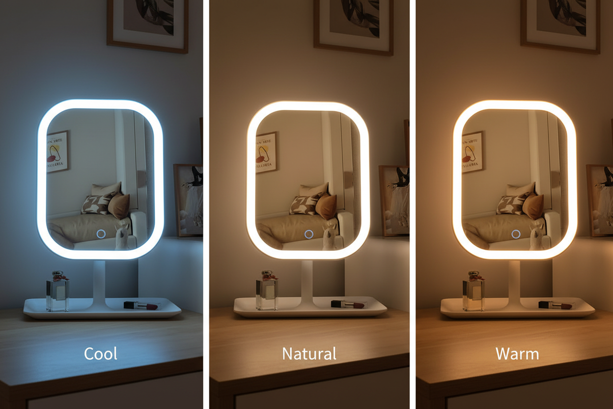 Mirror Lighting Modes - Cool, Natural, Warm